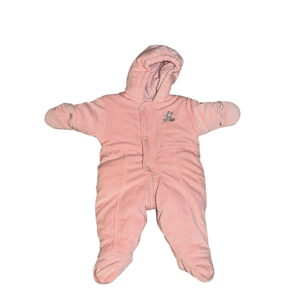 Carter's Baby Pink Bunny Plush Snowsuit Hooded Bunting Bundle Footie